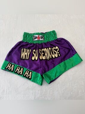 Siam Tops Muay Thai Shorts Joker Why So Serious Boxing Kickboxing Y2K Sz L MMA